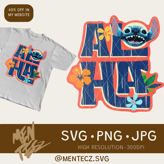 Diseño SVG para Cricut - Aloha stitch for tshirt png, cricut , DTF, cameo - MenteczSVG