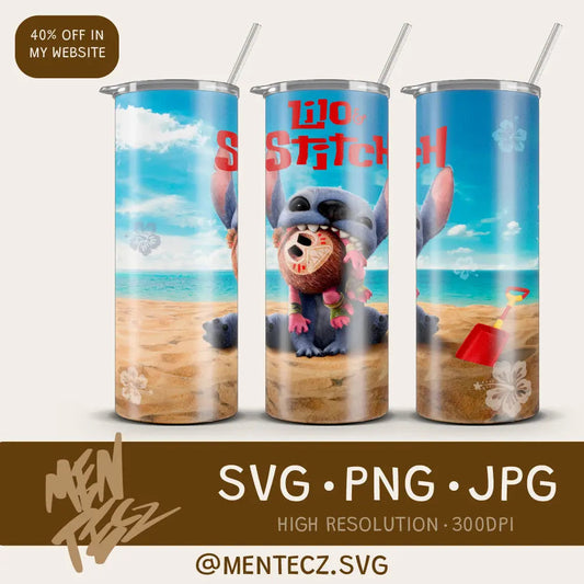 Movie Blue Monster 20oz Skinny Tumbler Png, Movie Cartoon Live Action Tumbler Png, Blue Monster Cartoon Tumbler Wrap Png, Sublimation File MenteczSVG