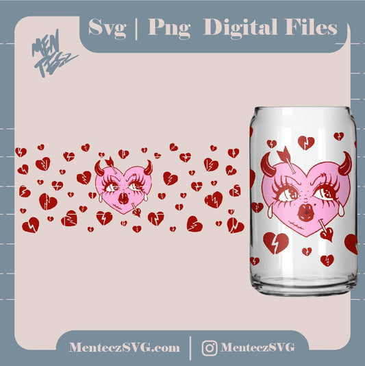 Diseño SVG para Cricut - Broken heart wraps libbey SVG, jpg and PNG - MenteczSVG