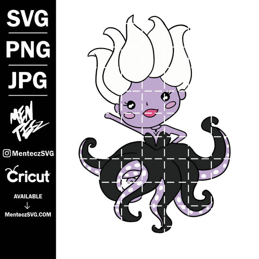 Diseño SVG para Cricut - Baby Úrsula SVG – La Sirenita SVG, villains - MenteczSVG