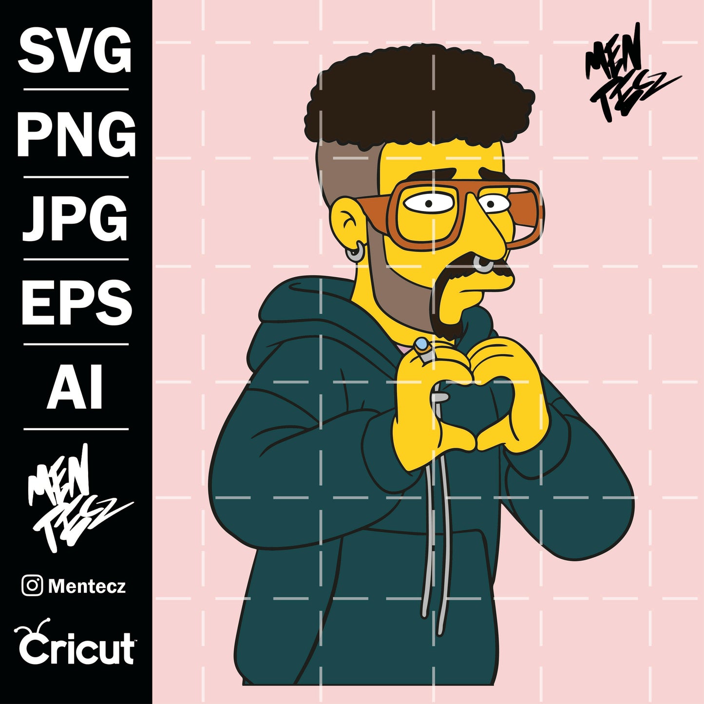 Bad bunny simpsons svg, Bad Bunny SVG, PNG & JPG Digital Download, San valentin
