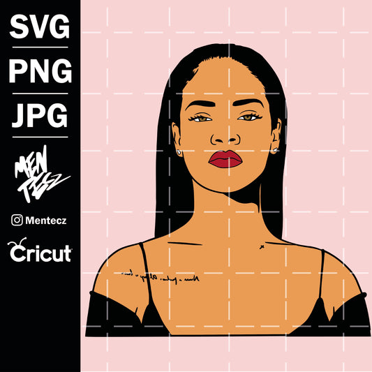Diseño SVG para Cricut - Rihanna SVG, png, jpg - MenteczSVG