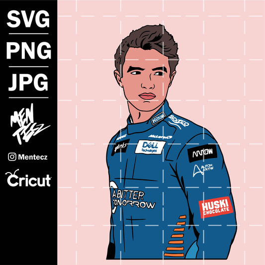 Diseño SVG para Cricut - Lando Norris Svg, png jpg eps and AI, F1 svg - MenteczSVG