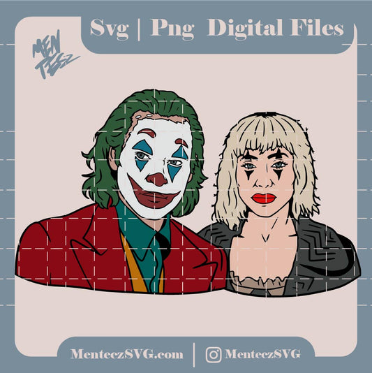 Diseño SVG para Cricut - Harley quinn y joker svg, png, Lady Gaga svg, Joker svg, movie svg, pelicula - MenteczSVG