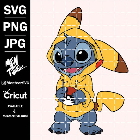 Diseño SVG para Cricut - Stitch Pikachu svg, Pikachu SVG, png, jpg, lilo and stitch svg , Disney - MenteczSVG