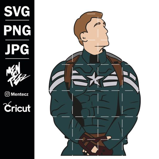 Diseño SVG para Cricut - Captain America SVG Minus - Cricut - Silhouette Studio - Separate layers - Svg Patterns - Svg Images - Scrapbooking - Shirt - America, marvel svg - MenteczSVG