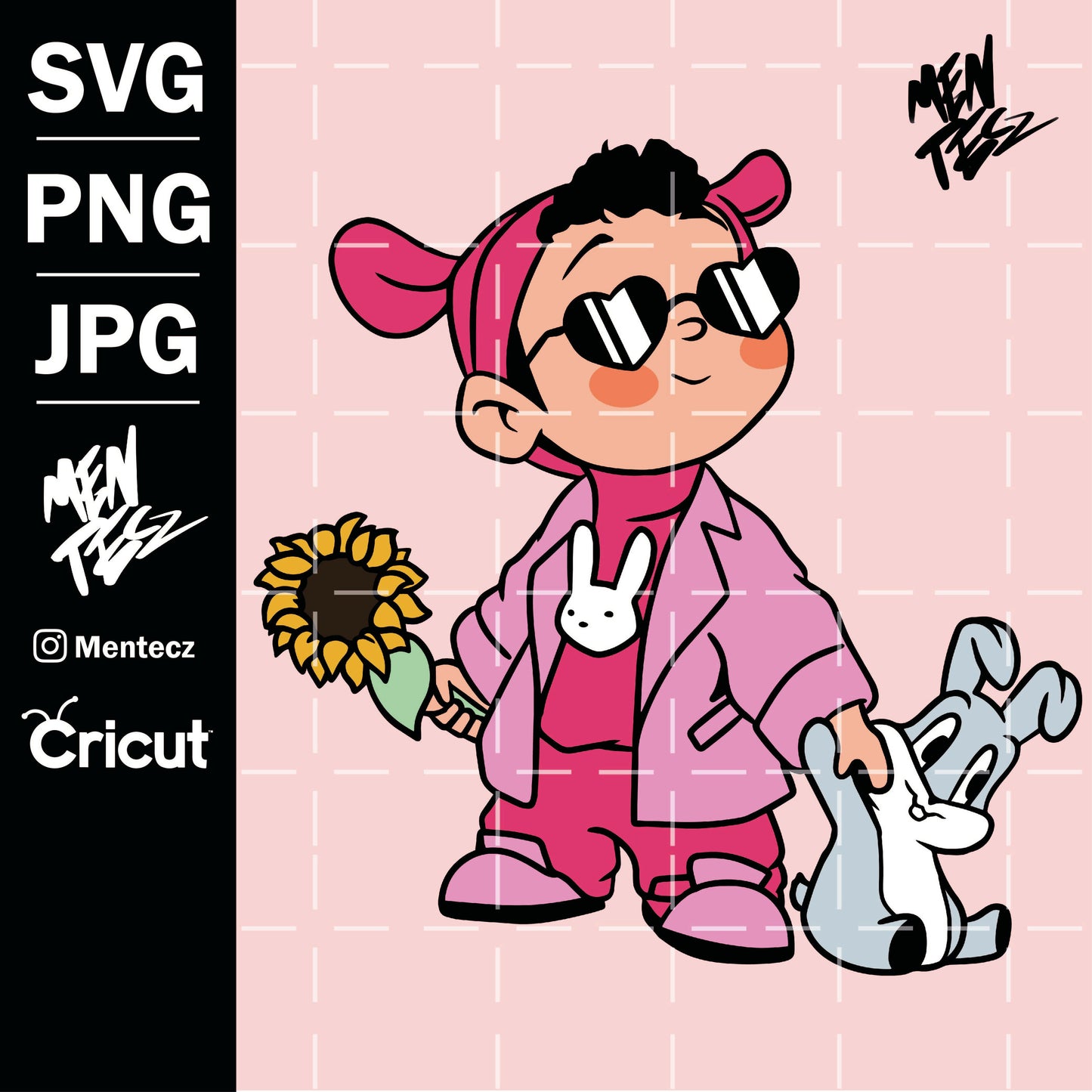 Baby benito sunflower svg, sunflower Bad Bunny Easter svg, Png & Jpg Digital Download, San valentin, summer