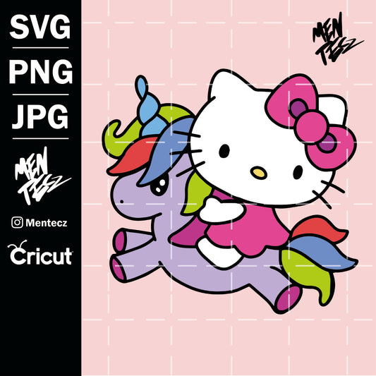 Diseño SVG para Cricut - Hello kitty svg, png, jpg, Unicorn svg - MenteczSVG