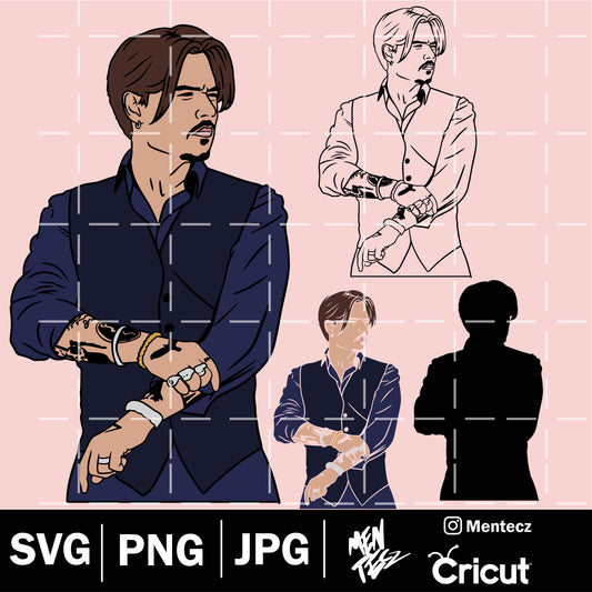 Diseño SVG para Cricut - Johnny Depp svg, png, jpg, eps and Ai/ For Cricut - MenteczSVG