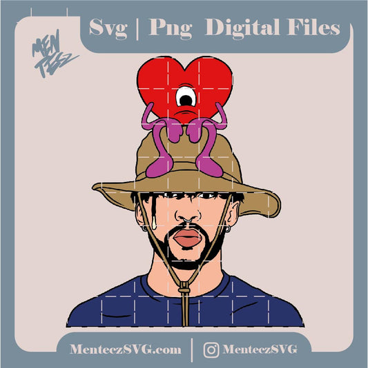 Diseño SVG para Cricut - Corazon de Bad bunny svg, Un verano sin ti svg, bad bunny svg, album nuevo, tour, summer - MenteczSVG
