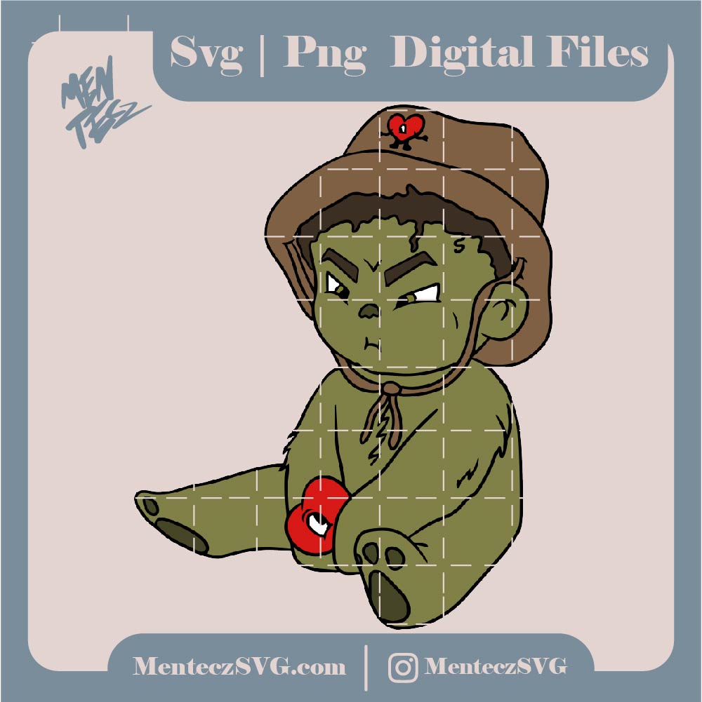 Baby Benito Grinch svg, bad bunny grinch svg, bad bunny Christmas svg, png jpg