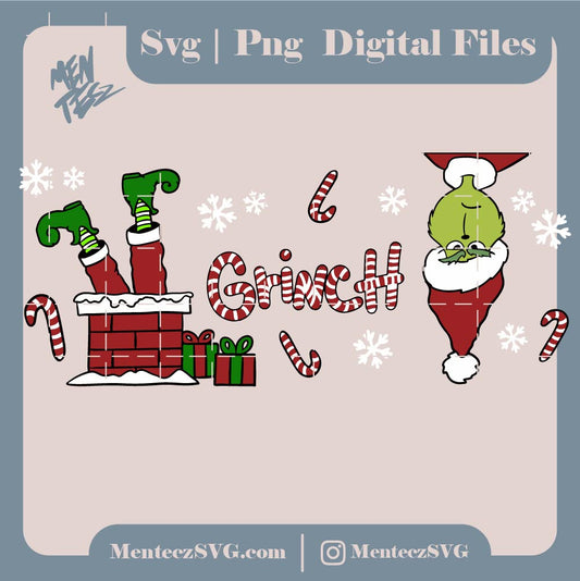 Diseño SVG para Cricut - Grinch Christmas Wrap SVG, Libbey svg, Grinch face cut file, Grinch image png, Christmas Cut File, Cricut - MenteczSVG