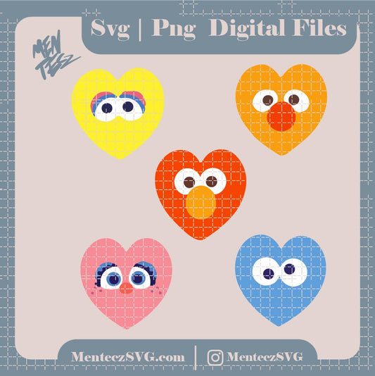 Diseño SVG para Cricut - Sesame Street svg , png san valentin png - MenteczSVG