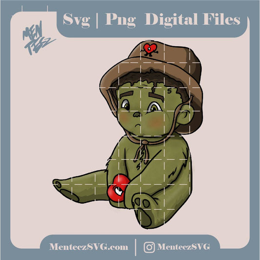 Diseño SVG para Cricut - Baby Benito Grinch Cute PNG, bad bunny grinch PNG, bad bunny Christmas PNG - MenteczSVG