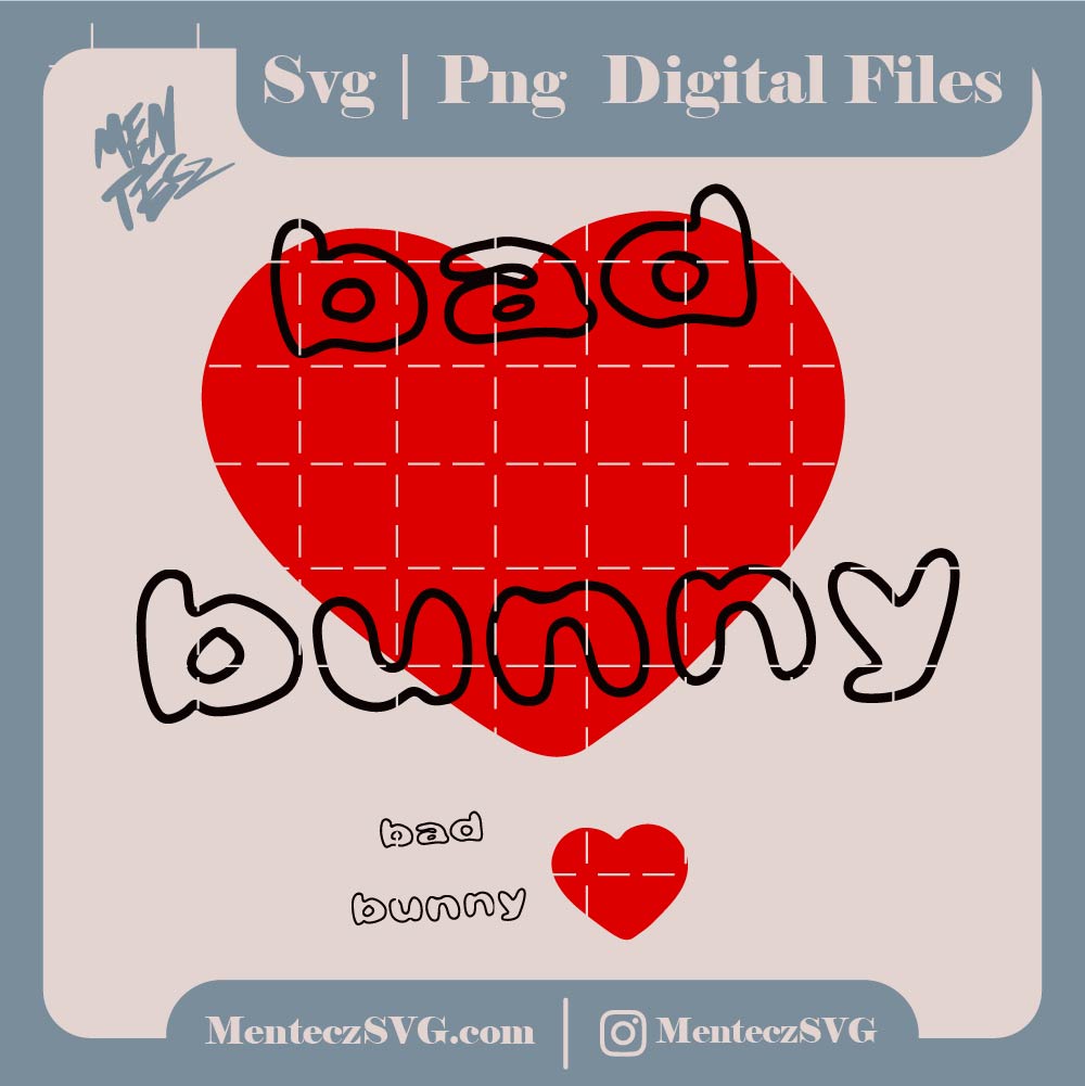 Heart Bad bunny svg, summer svg, Bad Bunny heart svg, Png & Jpg Digital Download, un verano sin ti svg, summer svg, Jeniffer