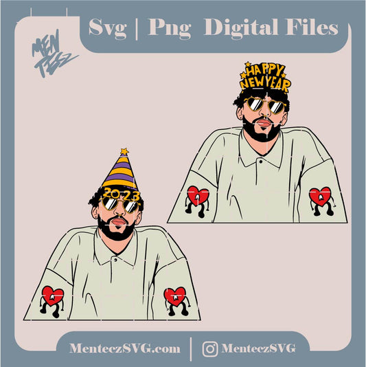 Diseño SVG para Cricut - Bad Bunny New Year Svg, png, jpg, new year svg, nuevo año - MenteczSVG