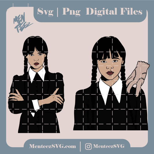 Diseño SVG para Cricut - Merlina Addams Halloween Svg, Wednesday Addams Svg, Poison Svg, Cricut, Silhouette Vector Cut File, I Hate People Svg - MenteczSVG