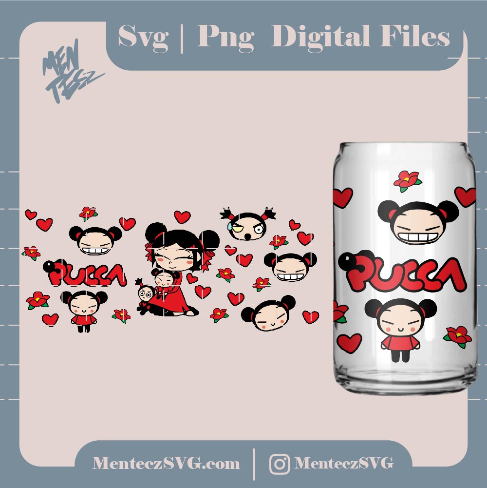 pucca Wrap svg, jpg and png, diseño, garu, abyo, dong king