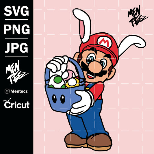 Diseño SVG para Cricut - Super Mario Easter svg, egg the Yoshi friend the Luigi - MenteczSVG