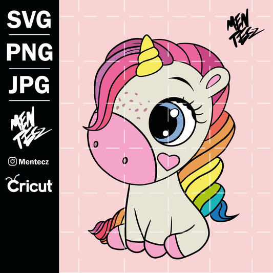 Diseño SVG para Cricut - Unicorn cute svg, png, jpg, - MenteczSVG