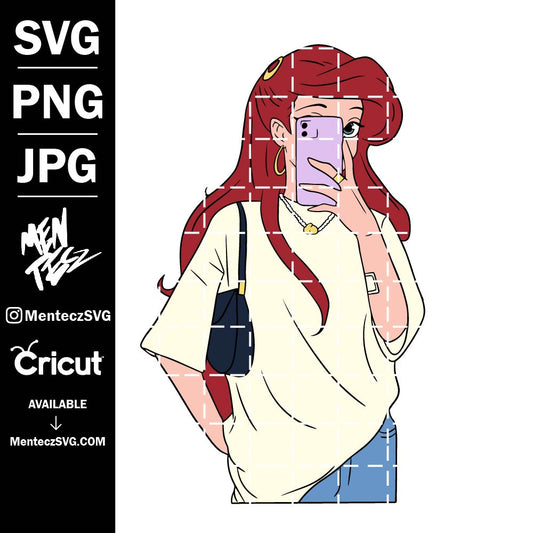 Diseño SVG para Cricut - La sirenita svg, Ariel Svg, La Sirenita Clipart, Cricut, Digital Vector Cut File, Svg, Png, Dxf, Eps Clip Art Files, La sirenita svg - MenteczSVG