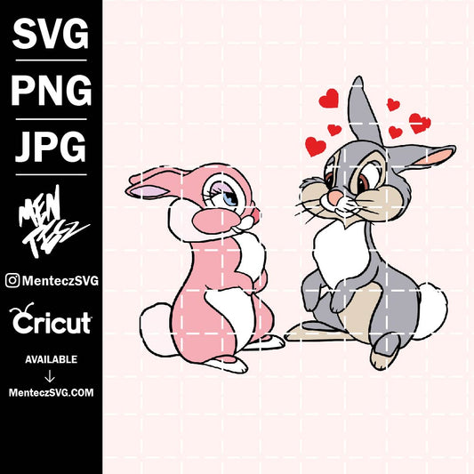 Diseño SVG para Cricut - thumper bambi svg, Miss bunny svg. Bambi svg, Flor Bambi svg, Faline svg, tambor svg, conejo - MenteczSVG
