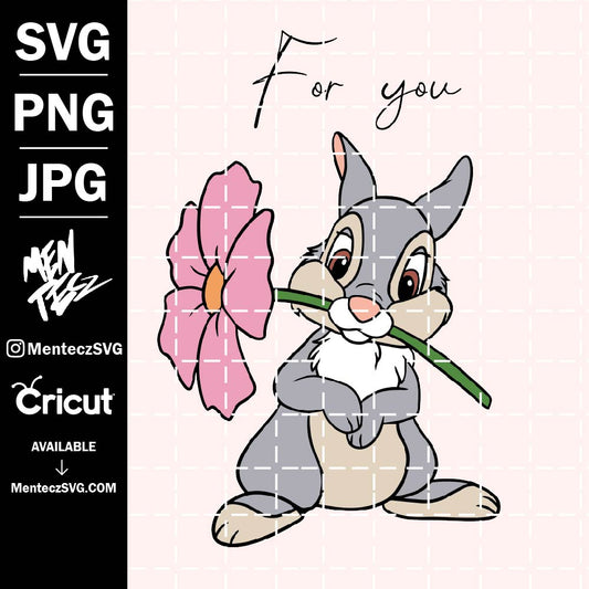Diseño SVG para Cricut - thumper bambi, tambor svg, Disney svg, Miss bunny svg. Bambi svg, Flor Bambi svg, Faline svg, tambor svg - MenteczSVG