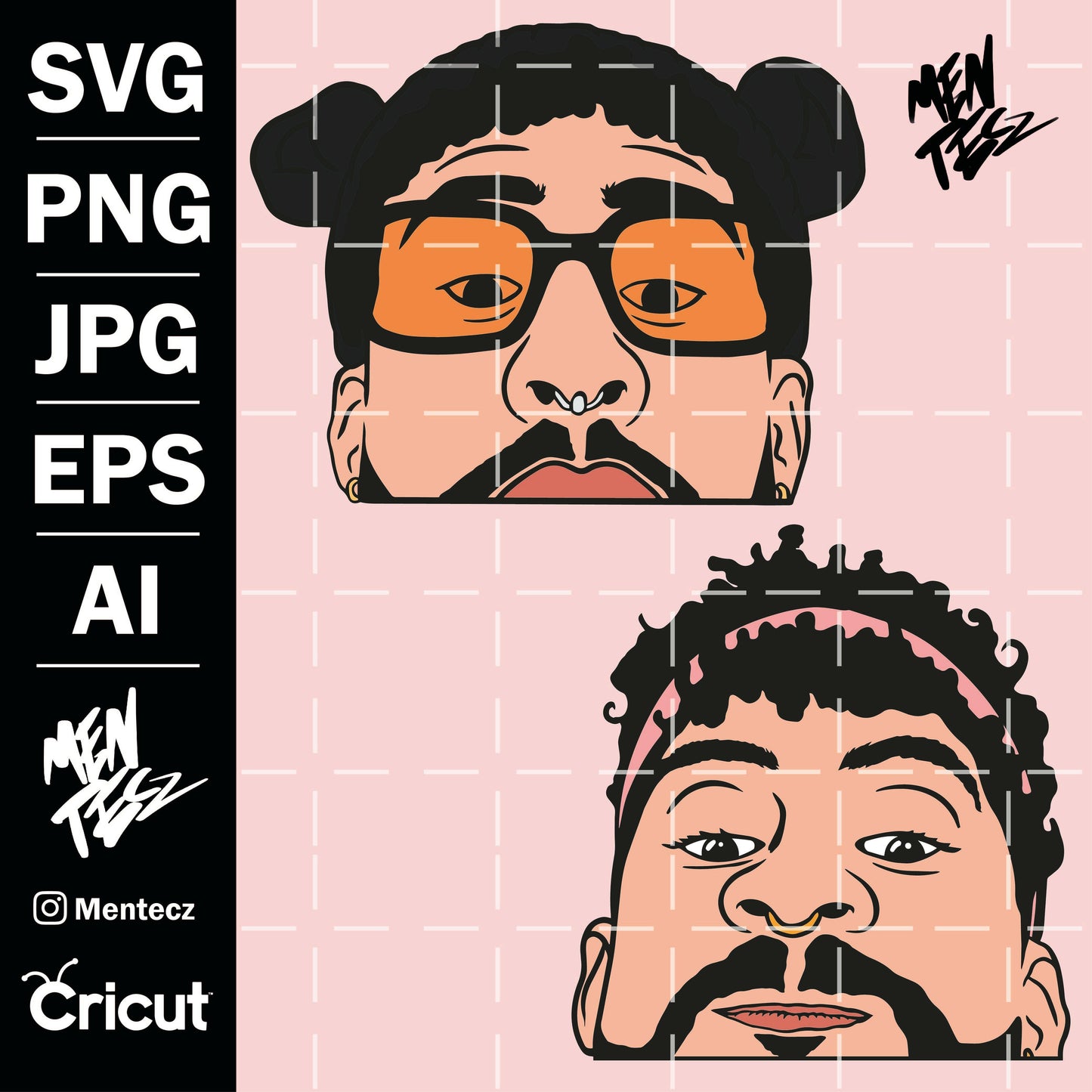 Bad Bunny Easter SVG, PNG & JPG Digital Download, San valentin, summer