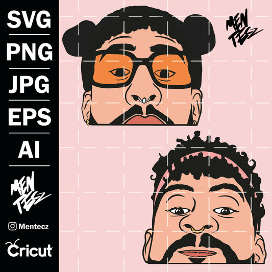 Diseño SVG para Cricut - Bad Bunny Easter SVG, PNG & JPG Digital Download, San valentin, summer - MenteczSVG