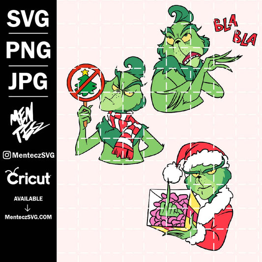 Diseño SVG para Cricut - Grinch SVG, Grinch face cut file, Grinch image png, High Quality SVG, Christmas Cut File, Cricut, Silhouette Cut File - MenteczSVG