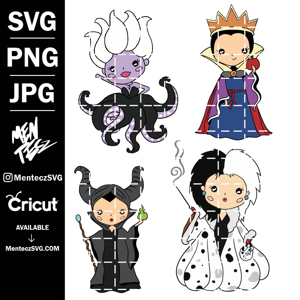 The most memorable Disney Villains SVG – 101 Dálmatas SVG, villains