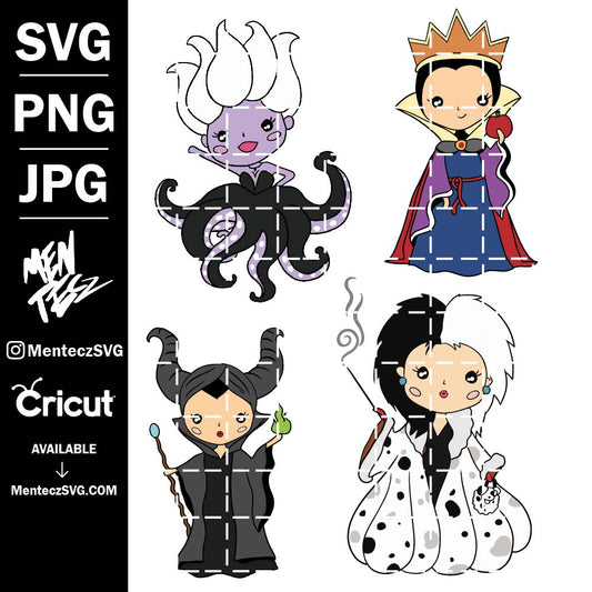 Diseño SVG para Cricut - The most memorable Disney Villains SVG – 101 Dálmatas SVG, villains - MenteczSVG