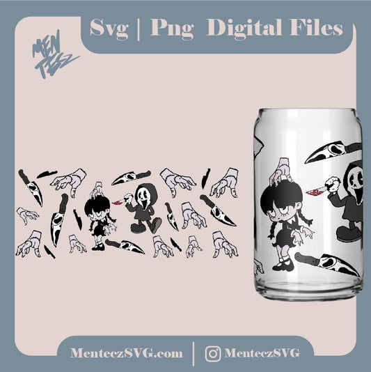 Diseño SVG para Cricut - Scream Wednesday Libbey svg, baby Ghostface svg, vector png pdf psd jpeg cricut silhouette spooky Halloween svg ghost horror movies digital download 300 dpi - MenteczSVG