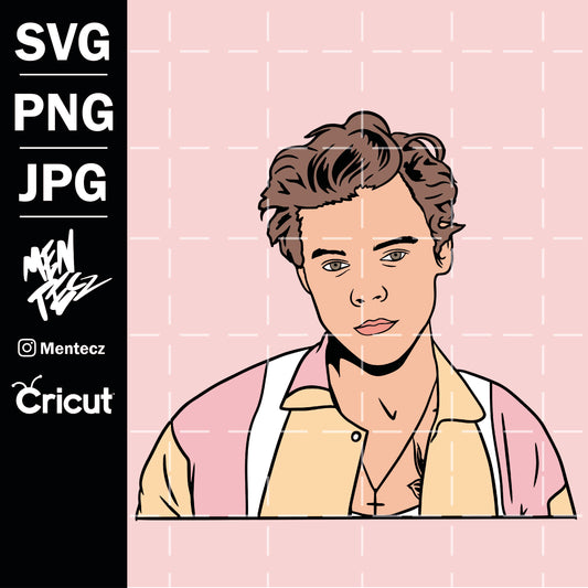 Diseño SVG para Cricut - Harry Styles SVG, Cartoon and silhouette for cricut, svg, PNG, jpg - MenteczSVG