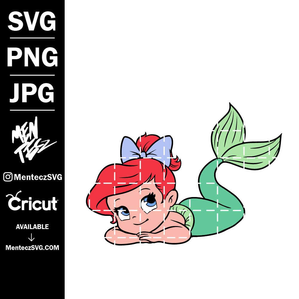 La sirenita svg, Ariel Svg, La Sirenita Clipart, Cricut, Digital Vector Cut File, Svg, Png, Dxf, Eps Clip Art Files,