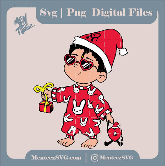 Diseño SVG para Cricut - Baby benito Christmas svg, Un verano sin ti svg, baby benito svg, Bad Bunny heart svg, Png & Jpg, summer, Bad Bunny Christmas svg - MenteczSVG