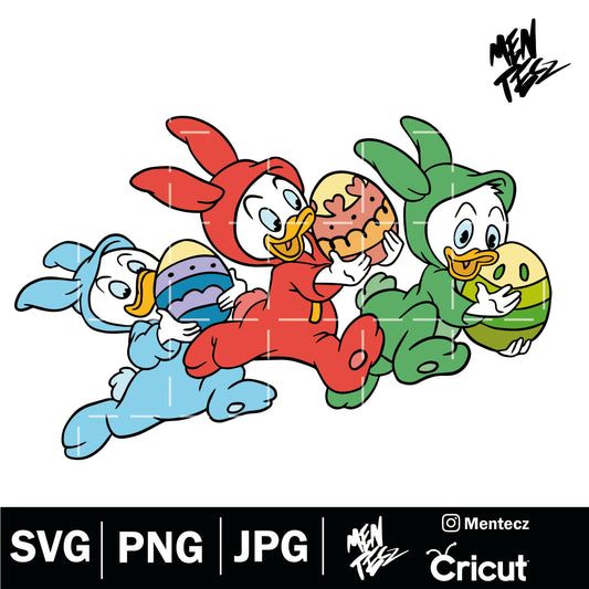 Diseño SVG para Cricut - Huey, Dewey y Louie easter svg, Donald Duck svg, png, jpg,  Disney - MenteczSVG