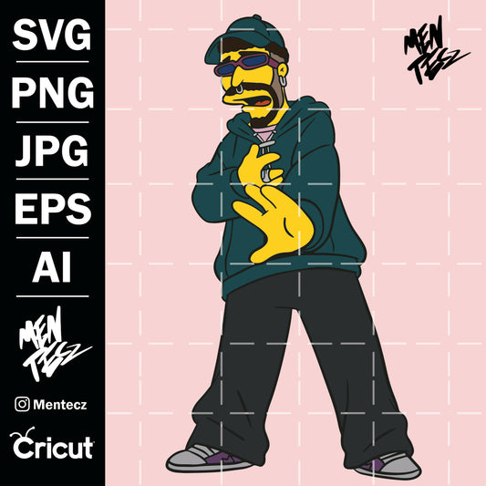 Diseño SVG para Cricut - Bad bunny simpsons svg, Bad Bunny SVG, PNG & JPG Digital Download, San valentin - MenteczSVG