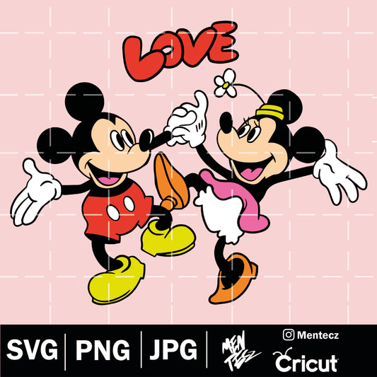 Diseño SVG para Cricut - Mickey mouse & minnie love svg, minnie svg  san valentine,  Disney - MenteczSVG