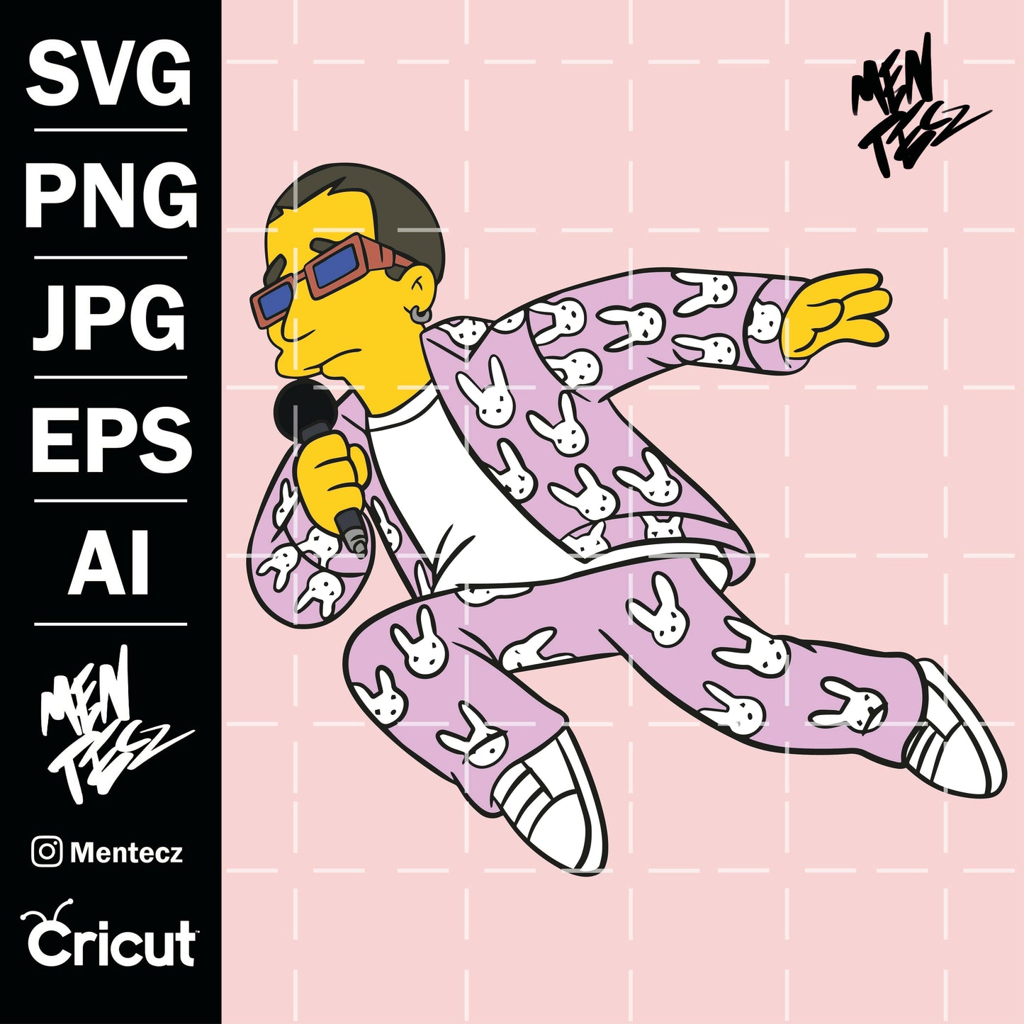 Bad bunny simpsons svg, Bad Bunny SVG, PNG & JPG Digital Download, San valentin
