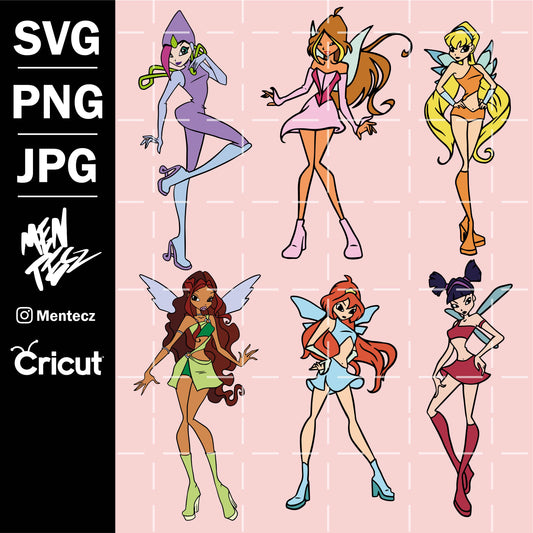 Diseño SVG para Cricut - Winx Club bundle svg, Clipart png jpg eps and Ai cricuy, clipart - MenteczSVG