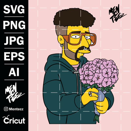 Diseño SVG para Cricut - Bad bunny simpsons svg, Bad Bunny SVG, PNG & JPG Digital Download, San valentin - MenteczSVG