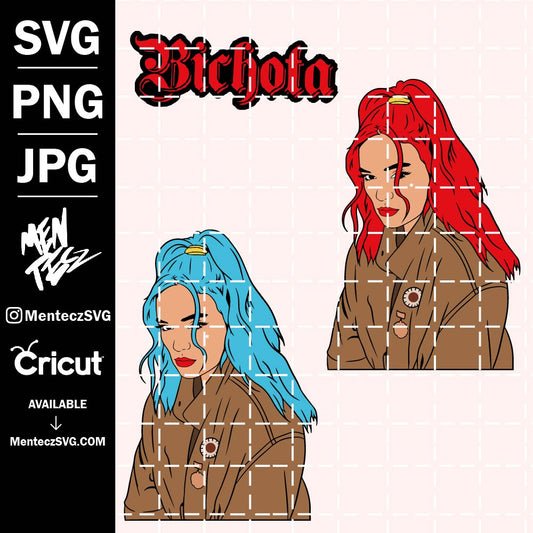 Diseño SVG para Cricut - Karol G SVG, png & JPG, Bichota svg, pelo rojo, red - MenteczSVG