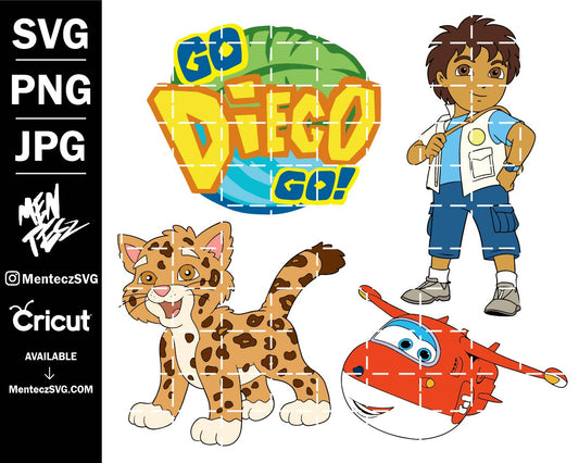Diseño SVG para Cricut - Go Diego Go Svg, Baby Jaguar, Alicia, Digital download, SVG, PNG, Design, Clipart, Cricut, Silhouette, Instant Download - MenteczSVG