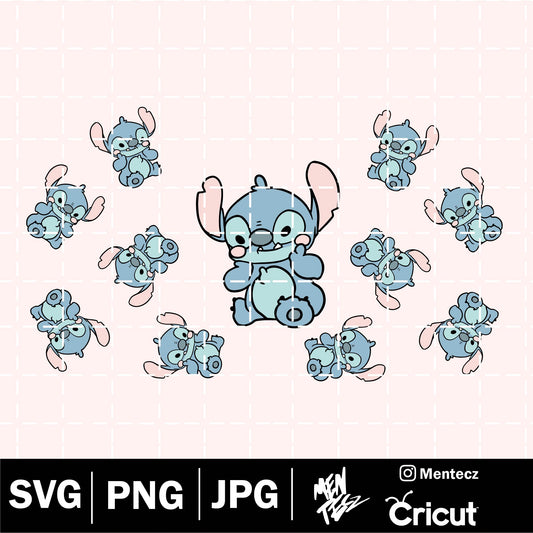 Diseño SVG para Cricut - Wraps Stitch Cute svg, lilo and Stitch svg, lindo , stitch wraps, wrap cup svg , Disney - MenteczSVG