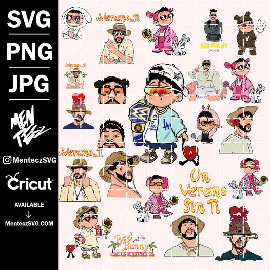 Diseño SVG para Cricut - Bad Bunny Bumdle PNG, Bad bunny PNG and JPG,  Layered Digital File Clipart - MenteczSVG