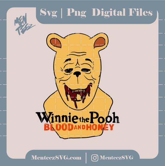 Diseño SVG para Cricut - Winnie the pooh Blood and honney svg, png, jpg, terror svg, Blood and honney svg, scary movie svg, movie svg - MenteczSVG