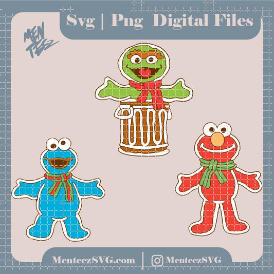 Diseño SVG para Cricut - Sesame Street svg , png, Ginger cookie Sesame Street - MenteczSVG