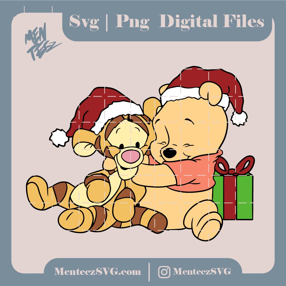 winnie the pooh Christmas svg, png, Christmas Tumbler , Full Glass Can , Cartoon Tumbler, Pooh Svg