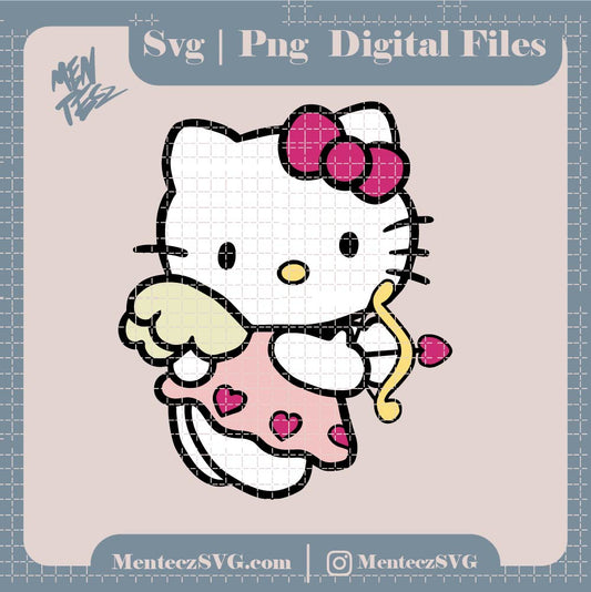 Diseño SVG para Cricut - Hello kitty Cupid svg, png, jpg, Cupid png - MenteczSVG